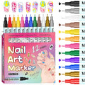 2026 New12 Colors Nail Art Pens Set,Magiart Waterproof Nail Art Pen,3D Quick Dry Nail Polish Pens, Dotting Nail Art Pen Kit Tools Nails Art Markers,0.5mm Precision Tip