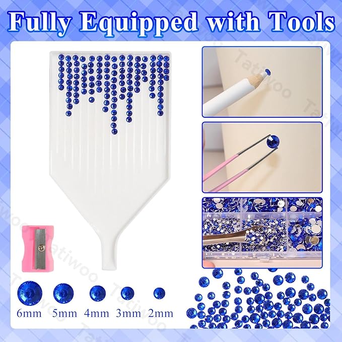 20000Pcs Navy Blue Flatback Jelly Resin Rhinestones for Bedazzling, Mix Sizes Crystal Rhinestones Gems, Blue Gems Bedazzling for Crafting for DIY Face Makeup Crafts Tumblers