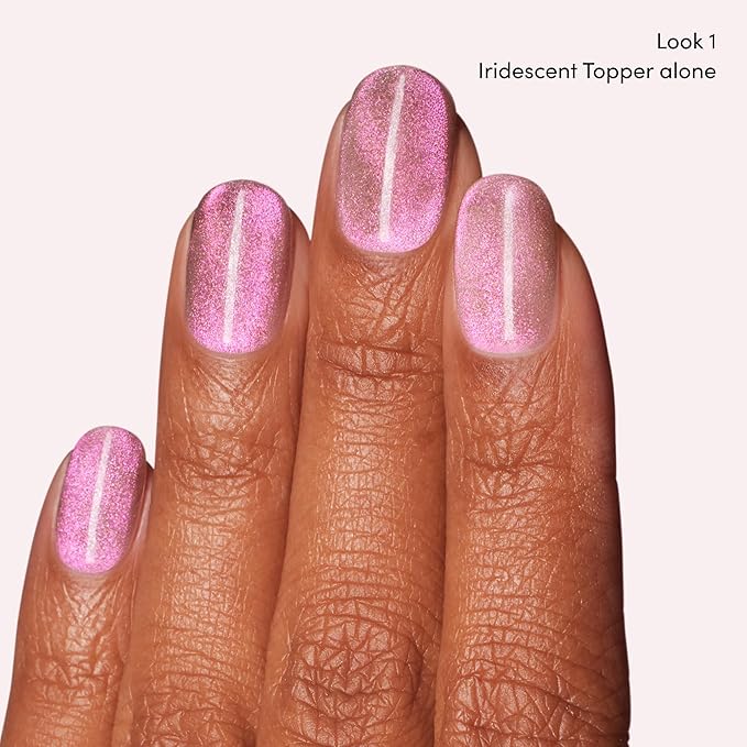 Dashing Diva One Gel Magnetic Starter Kit - Iridescent Topper - 3-in-1 Base Coat, Nail Color & Top Coat - Magnetic Polish - 9-Piece Manicure Set with LED Gel Lamp