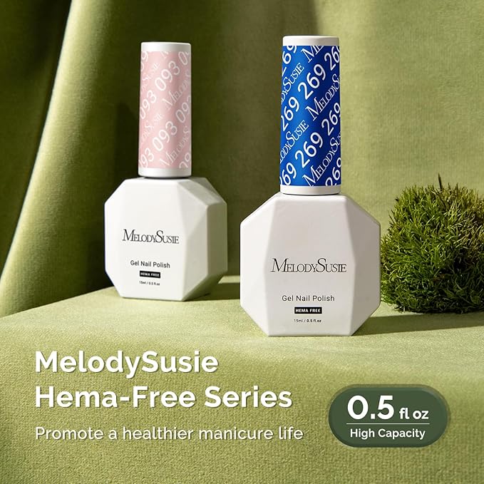 MelodySusie Hema Free Gel Nail Polish, 0.5 Fl Oz Thick Royal Blue Gel Polish, Non Toxic, Long Lasting, Soak Off UV Nail Polish, Manicure Nail Design Salon DIY Nail Art at Home 269