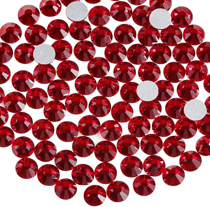 Beadsland 2880pcs Flat Back Crystal Rhinestones Round Gems for Nail Art and Craft Glue Fix,Dark Siam,SS16,3.8-4.0mm