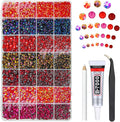 28 Types Red Jelly Resin Rhinestones for Bedazzling Crafting 3mm 4mm 5mm 6mm Flatback Colorful Stones Gems Diamonds for Nails Face Eyes Makeup DIY Crafts Tumblers Bottles Clothes Shoes Phones