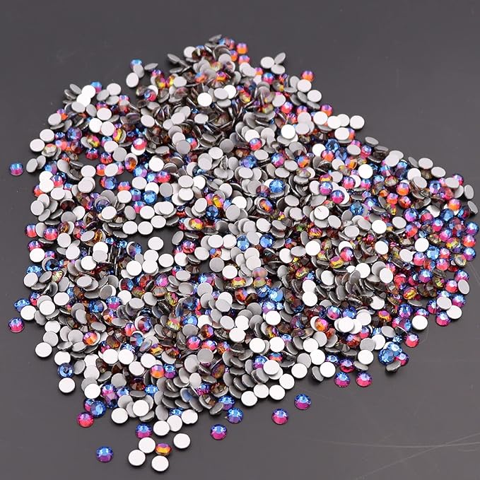 Dowarm 1440 Pieces SS6 Flatback Rhinestones, 2MM Flatback Crystal Rhinestones for Craft Nails Dance Costumes, Non Hotfix Rhinestones (SS6 / 2MM, Blue Flame)