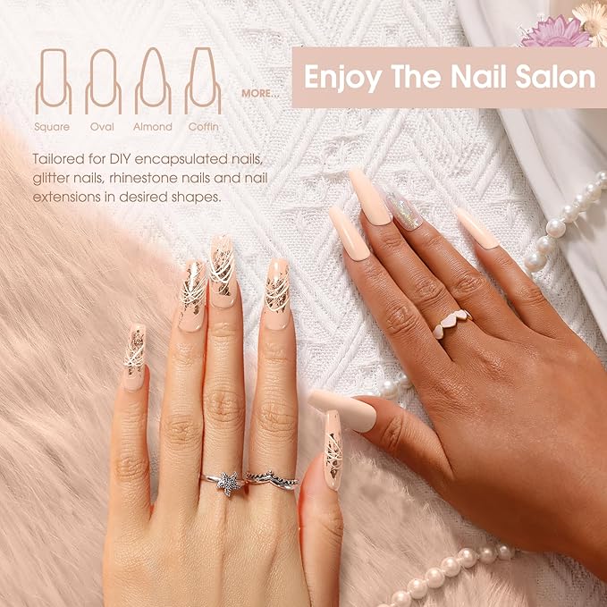 ROSALIND Nude Poly Extension Gel, 2.7 oz Light Nude Poly Nail Gel Builder for Nail Art Decoration, Thickening Extension Easy to DIY Use at Home Need UV Lamp