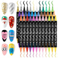EBANKU 36 Colors Nail Art Pens Set, Christmas Nail Polish Pens Quick-Drying Nail Art Markers Acrylic Paint Nail Point Graffiti Dotting Liner Pen No Squeeze Needed