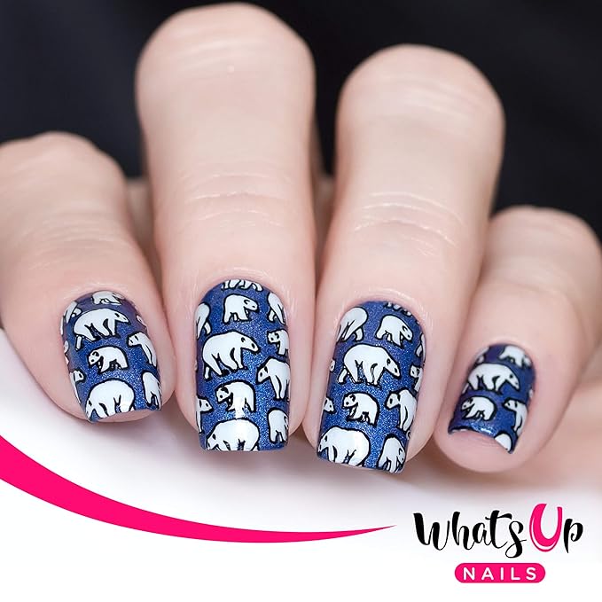 Whats Up Nails - B035 Icy Wonderland Stamping Plate for Christmas Winter Nail Art Design