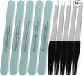 Nail Files and Buffers (10 Pack), Professional Nail File & Buffer Block for Natural Nails, 600/3000 Grit Double Sided Reusable Manicure Tools Kit for Women Home Salon &Travel