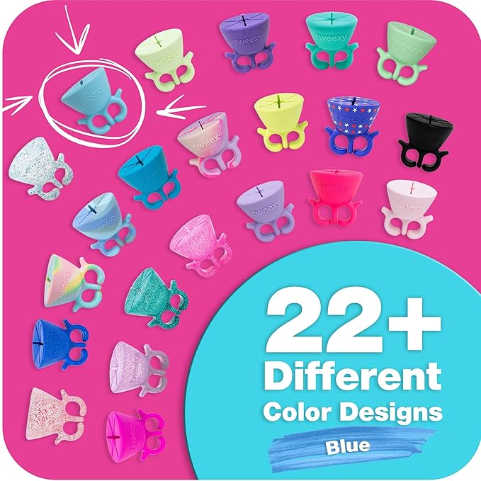 Tweexy Wearable Nail Polish Holder Ring - Ideal Gift for Teenage Girls - Nail Polish Holder Stand for Manicure & Pedicure, Fingernail Painting - Nail Polish Accessories (Island Blue)