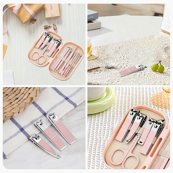 Manicure Set 14 in 1 Nail Clipper Set, Stainless Steel Nail Care Pedicure Tools With Case, Portable Travel Pedicure Kit for Men Women, Travel Grooming Facial Care Tools Set Christmas Stocking Stuffers