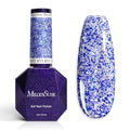 MelodySusie Galaliver Blue Glitter Gel Nail Polish, 15ML Reflective Blue Diamond Shimmer Gel Polish Soak Off UV LED Cured Long Lasting Gift for Women DIY Nail Design Nail Art Manicure X11