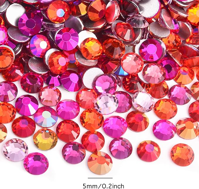 Blinginbox Glass Flatback Rhinestones Crystal Round Gems,Rose B,SS10/1440pcs,2.7-2.9mm