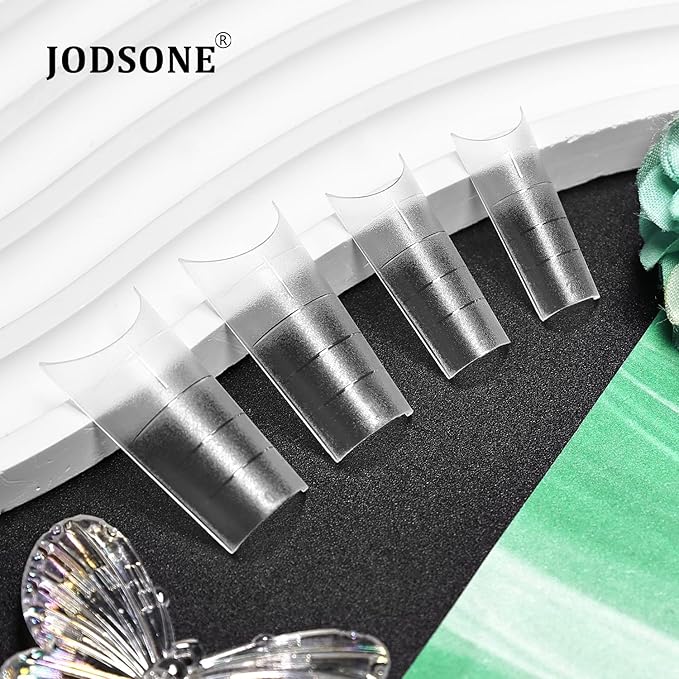 JODSONE Short Coffin Press on Flase Nail Tips for Extension Nail Tips Soft Gel Matte Half Cover Clear Gelly Nail Manicure 12 Sizes 360Pcs