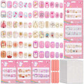 Fake Nails Set for Kids 144Pcs, Shynek 6 Pack Press on Nails Mini False Nails Girls Manicure Set for Children Toddlers, Cute Stuff for Girls Gift