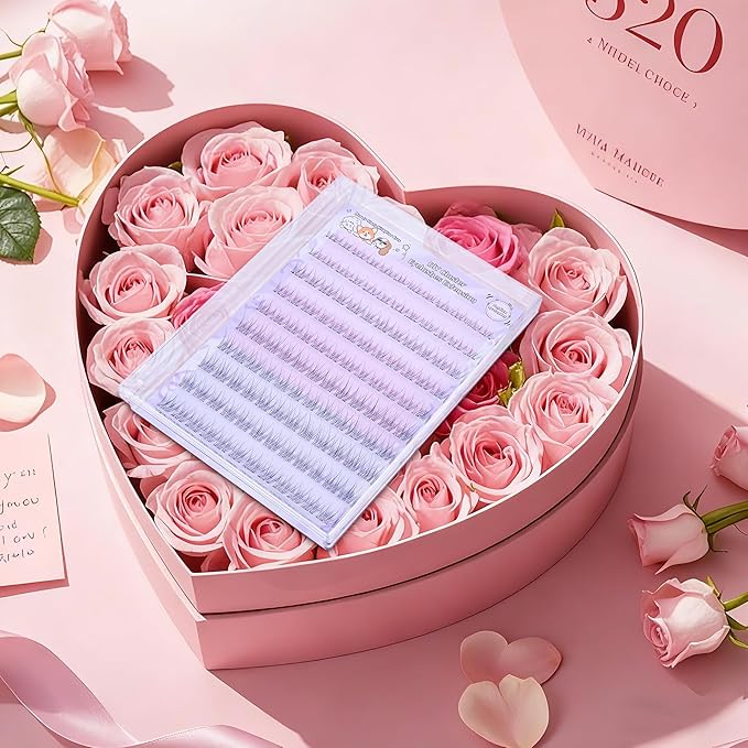 Self Adhesive Eyelashes, Individual Lashes Clusters for Natural Lash Clusters Kit, Pre Lash Glue Wispy Cluster Eyelash Extensions Kit Easy to Apply 120 PCs 8mm 9mm 10mm 11mm