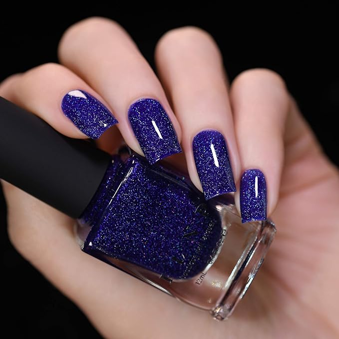 ILNP Set Sail - Navy Blue Holographic Jelly Nail Polish