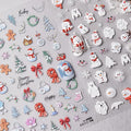 Christmas Nail Stickers Snowman Nail Art Stickers Xmas Tree Bear Nail Decals for Nails Art with Gingerbread Man Design Winter Nails Decals for Women Girls Kid Manicure Decoration Accessories