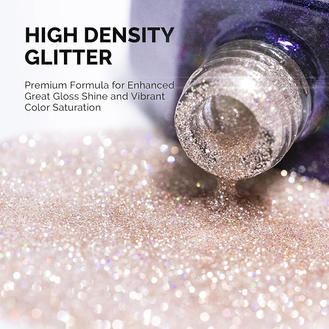 MelodySusie Galaliver Nude Pink Glitter Gel Nail Polish, 15ML Sparkly Pink Shimmer Gel Polish Soak Off UV LED Cured Long Lasting Gift for Women DIY Nail Design Nail Art Manicure X03