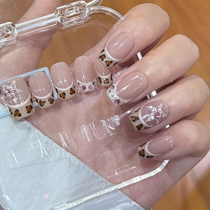 15PCS Press On Nail Storage Box Fake Nail Container Packing Box With Adhesive Double Sided Tape for Nail Art Storage (Not Include Press On Nail)