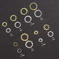 Kamas 1000Pcs Gold Hollow Hemp wreath Nail Art Decorations ring patch nail rivet Metal diy Tips Manicure Charms Nail jewelry Accessory - (Color: 4-5mm-Silver)
