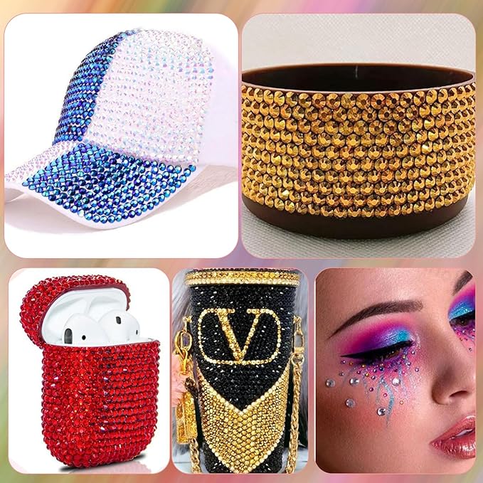 4500Pcs Flatback Rhinestones for Crafts, 3mm Yellow Crystals Rhinestone, Resin Flatback Glitter Gems Nail Diamonds Rhinestones for Clothes Accessories DIY
