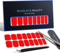 Nail Polish Strips, 32PCS Salon Quality Wraps, Long Lasting Gel Nail Stickers for Women Easy Apply& Remove (Passion Love red)