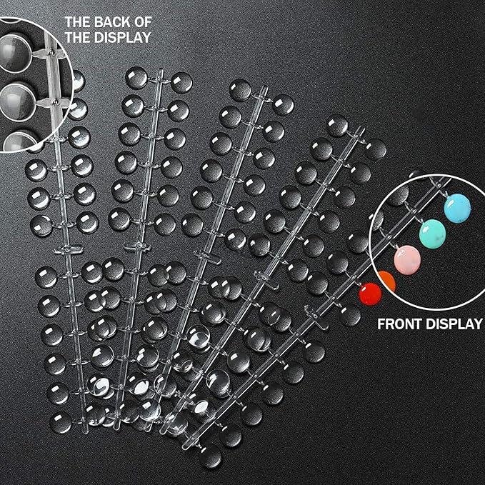360pcs Nail Polish Swatch Dots, Nail Color Display Chart, Round False Nail Display Tips Clear with Adhesive Sticker, Color Display Tips for Nail for Nail Swatches Training Practicing Cards