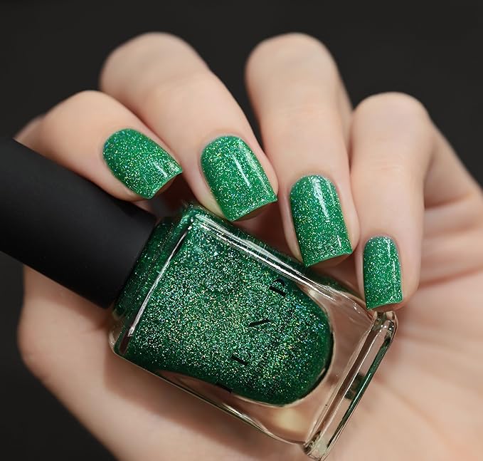 ILNP Hide and Seek - Shamrock Green Holographic Sheer Jelly Nail Polish