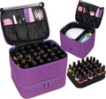 ButterFox Nail Polish Carrying Case Bag Storage Organizer, Fits up to 60 Nail Polish Bottles, Pockets for Manicure Accessories - Purple
