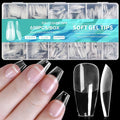 AddFavor 600pcs Coffin Nail Tips, Medium Coffin Soft x Gel Nail Tips Clear Fake Nails Ballerina Full Cover Acrylic Nails Tips for Extension Nail Manicure Salon Home DIY
