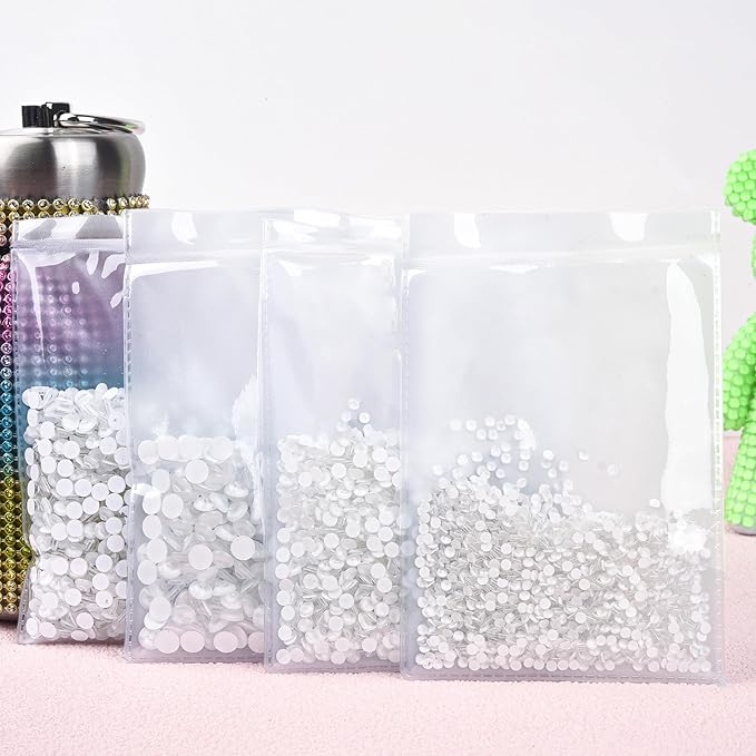 Blinginbox Flatback Rhinestones Round Gems, 1440pcs Luminous Series Glass Stones Neon Gems Non Hotfix Crystal Rhinestones for Nail Charms Crafts Clothes Tumblers,White Neon,SS10.