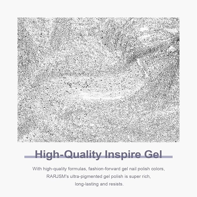 RARJSM Glitter Gel Nail Polish Platinum Silver Shiny Metallic Silver Diamond Gel Polish Sparkly Chunky Pigments Nail Gelpolish Soak off L e d UV Curing Required for Nail Art Salon Manicure Christmas