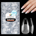 Almond Gel Nail Tips: 360pcs Pre-Shaped Medium Nail Tips Almond Shape Acrylic Fake Nails Half Matte Full Cover Press On Nails for Extension Home DIY Salon 12 Sizes