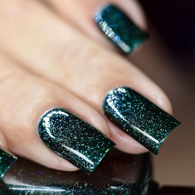 ILNP Fir Coat - Sultry Emerald Green Holographic Nail Polish