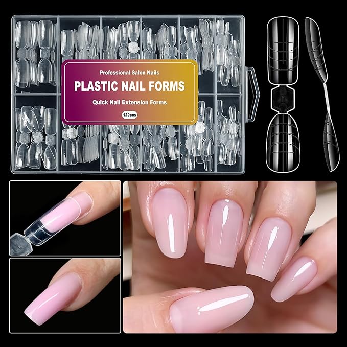 Molding Kit for Nail Extension and Enhancement - 120 Pieces in Box - Non-woven Band with Marking Lines