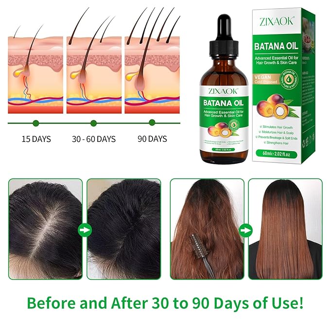 Batana Oil - Organic Cold-Pressed Hair Treatment for Growth, Eyelashes, Eyebrows, Skin & Nails