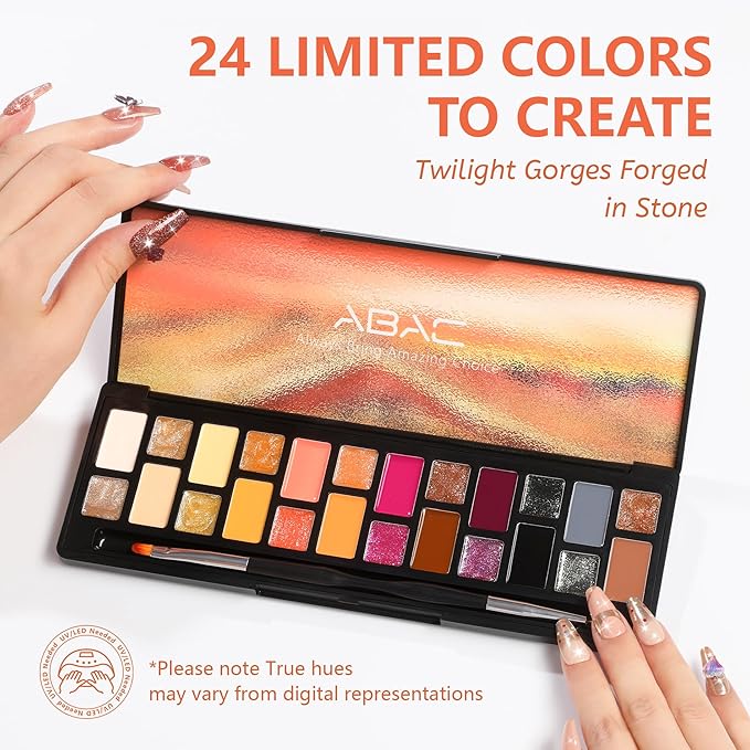 ABAC Fall & Winter Solid Gel Nail Polish Set Orange Yellow Brown Purple Grey Black Shimmer Colors w/Pro Brush No-Spill,Hema-Free Gel Nail Kit Gifts for Women All Season
