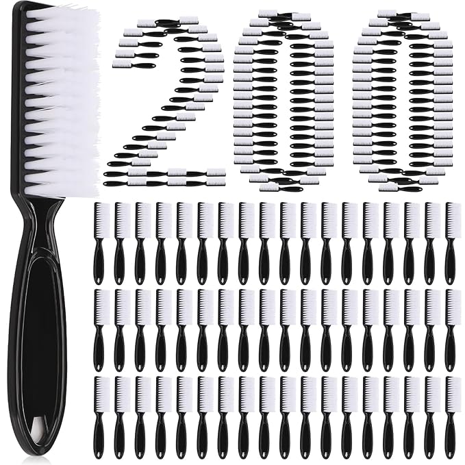 Patelai 200 Pcs Handle Grip Nail Brush Bulk Fingernail Brushes Pedicure Brush for Feet, Toes and Cleaning Fingernail(Black)