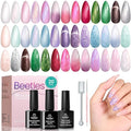 Beetles Pearl Gel Nail Polish Set - Ocean Treasures 20 Colors Spring Glitter Cat Eye Pink Red Mermaid Swirl Thread Effect Gel Polish Soak off UV Nail Gel Home DIY Manicure Gift for Women