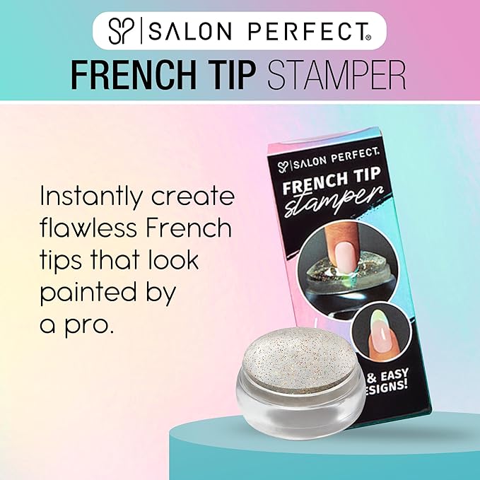 Salon Perfect French Tip Nail Stamp for Quick & Easy Nail Art, DIY Manicure Kit Nail Stamper for Perfect French Tips, Nail Design Tool, 1-Pack