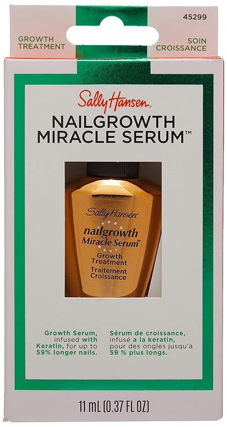 Sally Hansen Nail Treatment Nailgrowth Miracle® Nail Strengthener | Nail Serum with Biotin & Peptides | Strengthens, Protects & Promotes Growth | Clear Nail Polish