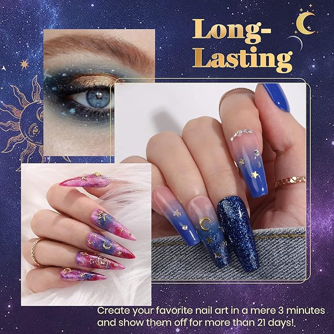 Beetles Gel Nail Polish Set Navy Blue Burgundy Purple Green Black Goloden Pink Gel Polish 20 Colors Celestial Collection Deep Color Nail polish Soak off UV LED DIY Salon Gift for Women