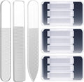 9pcs Glass Nail Files for Natural Nails Crystal Nano Glass Fingernail Files with Case Reusable Portable Nail File and Buffer Set Manicure Tools for Home Travel Women