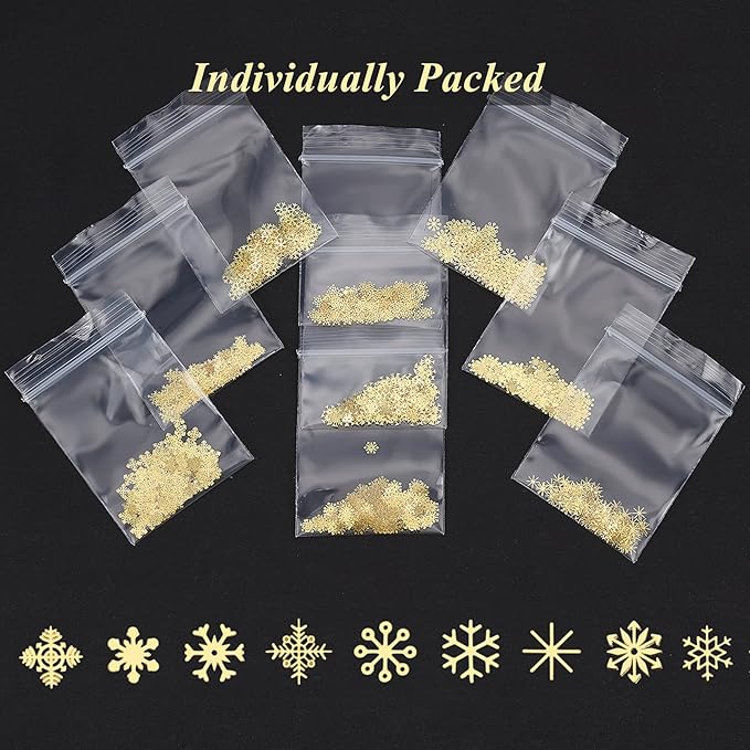 OLYCRAFT 990Pcs Sequins Shining Glitter DIY Snowflake Star Flower Nail Decorations Accessory Kit for Resin Casting and Nail Art
