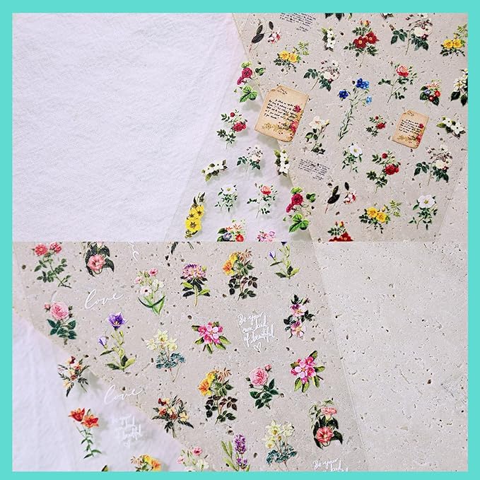 Large Flowers Pattern Nail Art Stickers, Floral Nail Decals, Self-Adhesive,Summer Spring Nail Accessories for Women, Nail Decorations 3 Sheets