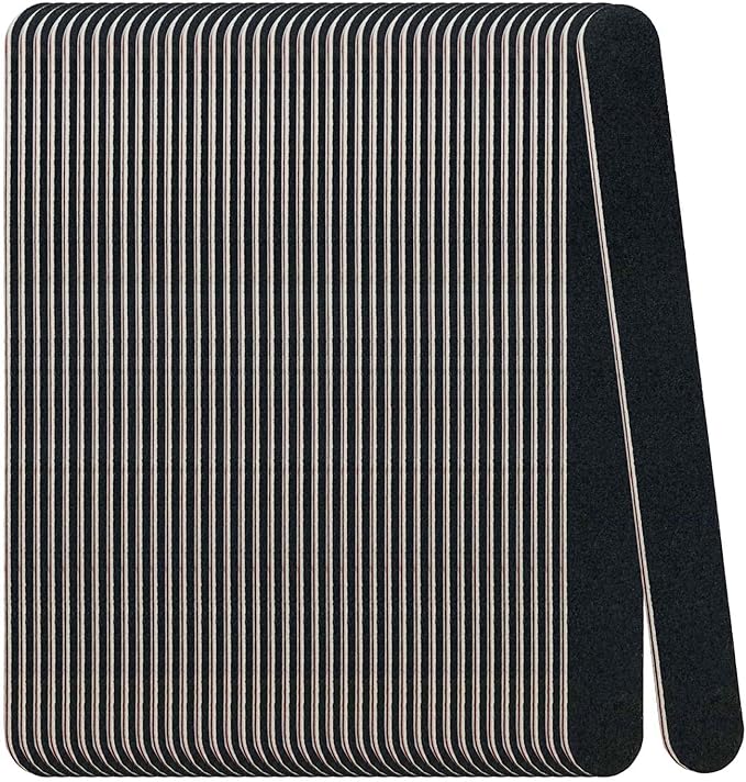 Nail File, 40 Pack Black Nail Files, 100/180 Grit Double Sides Professional Manicure Tools Kit Nail Buffering File for Home Salon