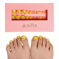 LOVFUL Press on Toenails Honey Bee Yellow | 20 PCS Free Size Toe Nails | Reusable Fake Nails for Toe | T101