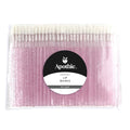 100 Pieces Disposable Lip Applicators – Lint-Free Versatile Doe Foot Makeup Wands for Lip Gloss, Lipstick, Lash Extensions, Beauty Starter Kits Essential (100 Brushes, Rose Pink Crystal)