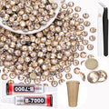 400PCS SS30/6mm Crystal Rhinestones (Golden Shadow/Champagne) with 2Pcs 10ml B7000 Jewelry Glue, Bedazzling Flatback Glass Rhinestones for Crafting, Gems Diomand for Tumbler Shoes Clothing Nail Art