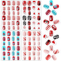 JANYUN Christmas Kids False Nails, 96 Pcs Stick On Nails Kids Full Cover Xmas Short False Nails Lovely Gift for Little Girls Nail Art Decoration (Christmas Theme)