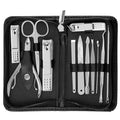 Manicure Pedicure Set - Nail Clippers Toenail Clippers Kit,Professional Manicure Kit Pedicure Kit,Nail Care Kit with,Travel Case, Set of 12